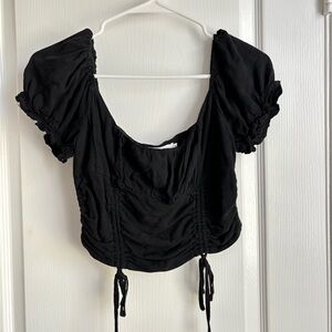 PacSun Black Ruched Crop Top